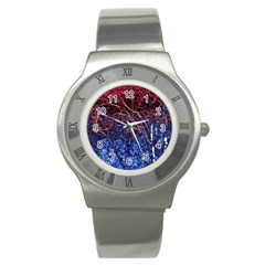 Autumn Fractal Forest Background Stainless Steel Watch by Amaryn4rt