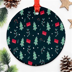 Christmas Pattern Design  Ornament (round) by artworkshop