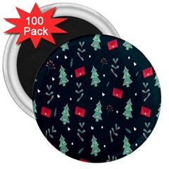 Christmas Pattern Design  3  Magnets (100 Pack) by artworkshop