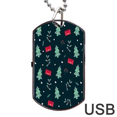 Christmas Pattern Design  Dog Tag Usb Flash (one Side)