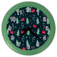 Christmas Pattern Design  Color Wall Clock by artworkshop