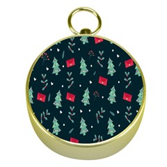 Christmas Pattern Design  Gold Compasses by artworkshop