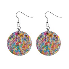 Floral-flower Mini Button Earrings by nate14shop