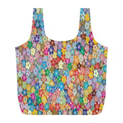 Floral-flower Full Print Recycle Bag (l) by nate14shop