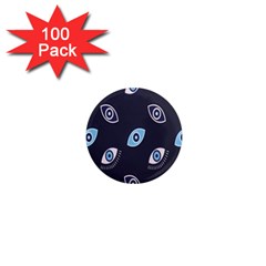 Eyes Evil Eye Blue Pattern Design 1  Mini Magnets (100 Pack)  by artworkshop