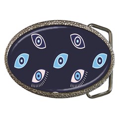 Eyes Evil Eye Blue Pattern Design Belt Buckles by artworkshop