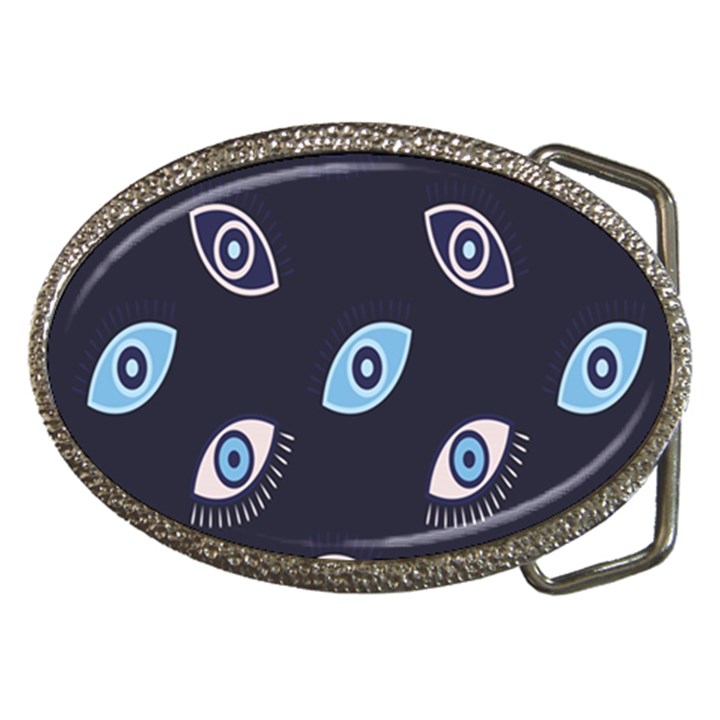 Eyes Evil Eye Blue Pattern Design Belt Buckles