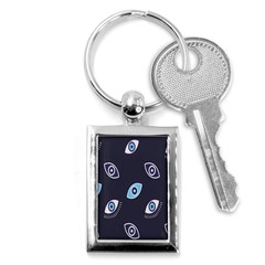 Eyes Evil Eye Blue Pattern Design Key Chain (rectangle) by artworkshop