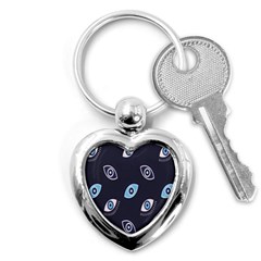 Eyes Evil Eye Blue Pattern Design Key Chain (heart) by artworkshop