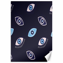 Eyes Evil Eye Blue Pattern Design Canvas 12  X 18  by artworkshop