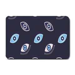 Eyes Evil Eye Blue Pattern Design Small Doormat  by artworkshop