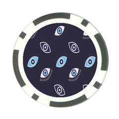 Eyes Evil Eye Blue Pattern Design Poker Chip Card Guard by artworkshop