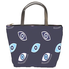 Eyes Evil Eye Blue Pattern Design Bucket Bag by artworkshop