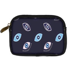 Eyes Evil Eye Blue Pattern Design Digital Camera Leather Case by artworkshop