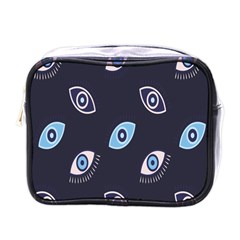 Eyes Evil Eye Blue Pattern Design Mini Toiletries Bag (one Side) by artworkshop