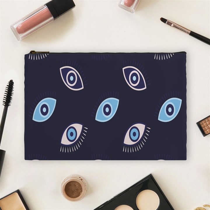 Eyes Evil Eye Blue Pattern Design Cosmetic Bag (Large)