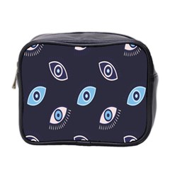 Eyes Evil Eye Blue Pattern Design Mini Toiletries Bag (two Sides) by artworkshop