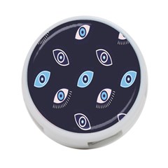 Eyes Evil Eye Blue Pattern Design 4-port Usb Hub (one Side) by artworkshop