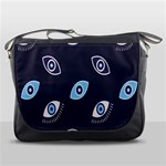 Eyes Evil Eye Blue Pattern Design Messenger Bag Front