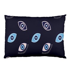 Eyes Evil Eye Blue Pattern Design Pillow Case (two Sides)