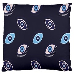 Eyes Evil Eye Blue Pattern Design Large Cushion Case (two Sides) by artworkshop