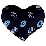 Eyes Evil Eye Blue Pattern Design Large 19  Premium Heart Shape Cushions Front