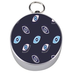 Eyes Evil Eye Blue Pattern Design Silver Compasses by artworkshop