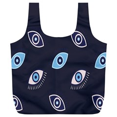 Eyes Evil Eye Blue Pattern Design Full Print Recycle Bag (xl) by artworkshop