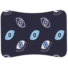 Eyes Evil Eye Blue Pattern Design Velour Seat Head Rest Cushion by artworkshop