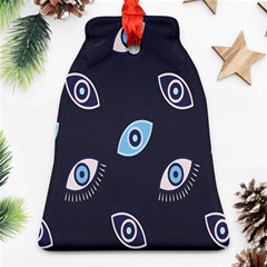 Eyes Evil Eye Blue Pattern Design Bell Ornament (two Sides) by artworkshop