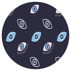 Eyes Evil Eye Blue Pattern Design Round Trivet by artworkshop