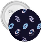 Eyes Evil Eye Blue Pattern Design 3  Buttons Front