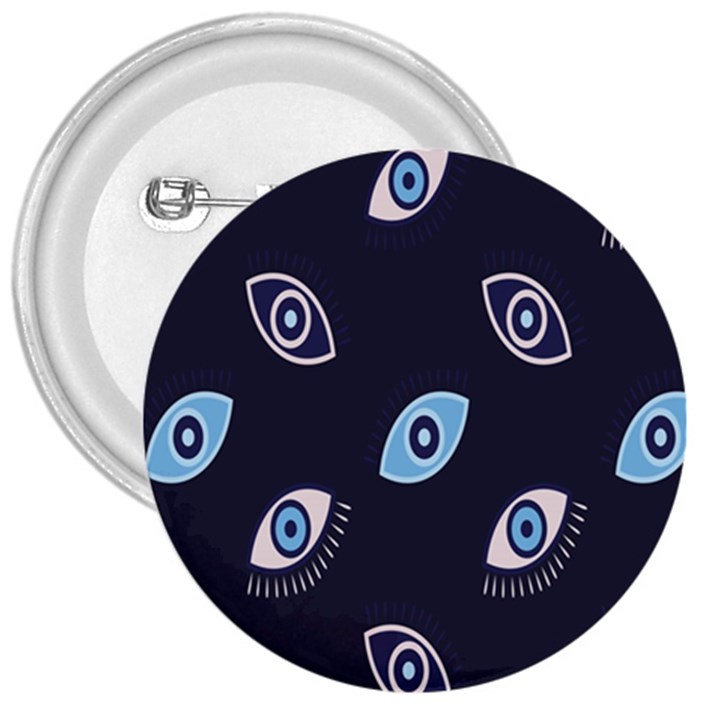 Eyes Evil Eye Blue Pattern Design 3  Buttons