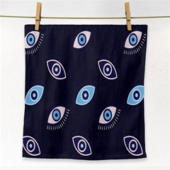 Eyes Evil Eye Blue Pattern Design Face Towel by artworkshop