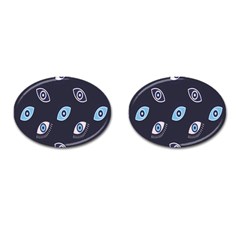 Eyes Evil Eye Blue Pattern Design Cufflinks (oval) by artworkshop