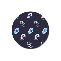 Eyes Evil Eye Blue Pattern Design Magnet 3  (round) by artworkshop