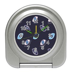 Eyes Evil Eye Blue Pattern Design Travel Alarm Clock by artworkshop