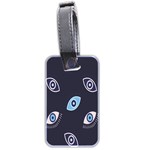 Eyes Evil Eye Blue Pattern Design Luggage Tag (two sides) Back