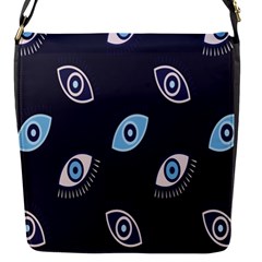 Eyes Evil Eye Blue Pattern Design Flap Closure Messenger Bag (s) by artworkshop