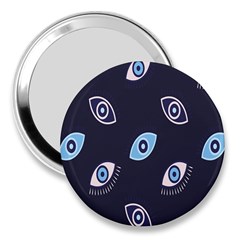 Eyes Evil Eye Blue Pattern Design 3  Handbag Mirrors by artworkshop