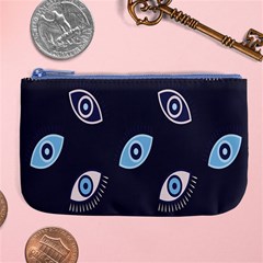 Eyes Evil Eye Blue Pattern Design Large Coin Purse by artworkshop