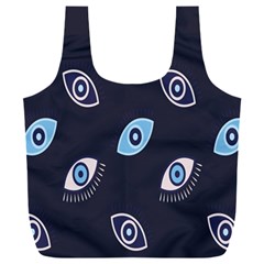 Eyes Evil Eye Blue Pattern Design Full Print Recycle Bag (xxl) by artworkshop