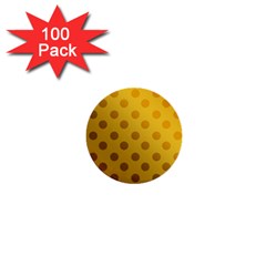 Gold-polkadots 1  Mini Buttons (100 Pack)  by nate14shop