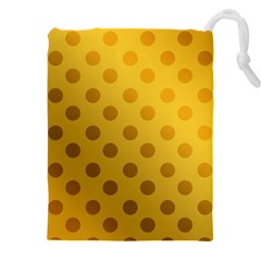 Gold-polkadots Drawstring Pouch (4xl) by nate14shop