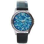  Surface Abstract  Round Metal Watch Front