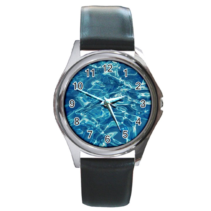  Surface Abstract  Round Metal Watch