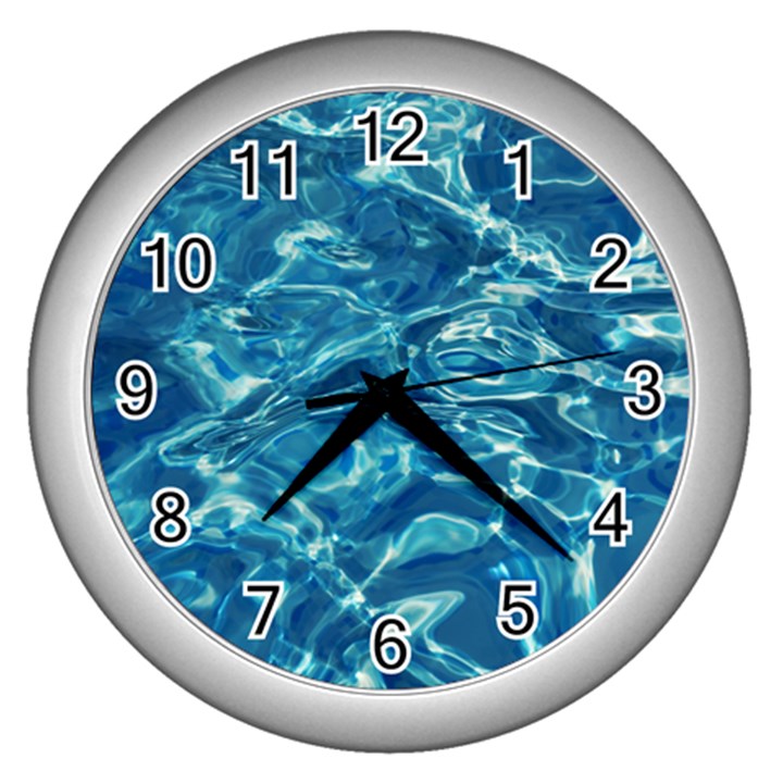 Surface Abstract  Wall Clock (Silver)