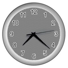 Gray-polkadots Wall Clock (silver) by nate14shop