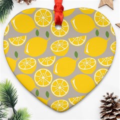 Lemon Pattern Ornament (heart) by artworkshop