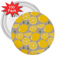 Lemon Pattern 3  Buttons (100 Pack)  by artworkshop